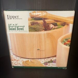 Lipper International Beechwood Salad Bowl Set